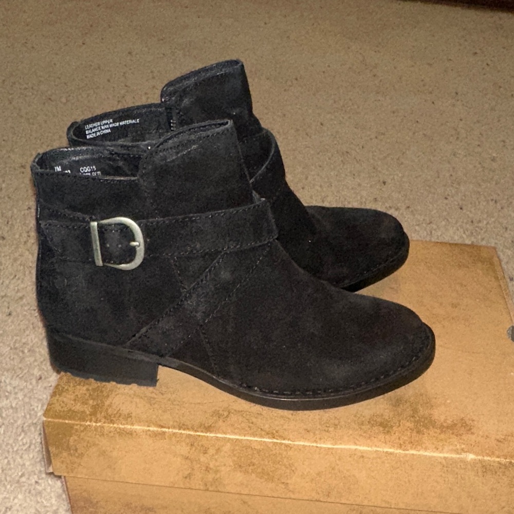 Born Black Suede Ankle Boots 7